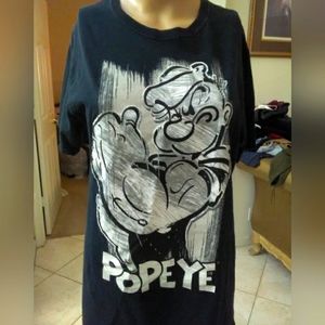 BNWOT POPEYE GRAPHIC T SHIRT BLACK / WHITE GRAPHICS